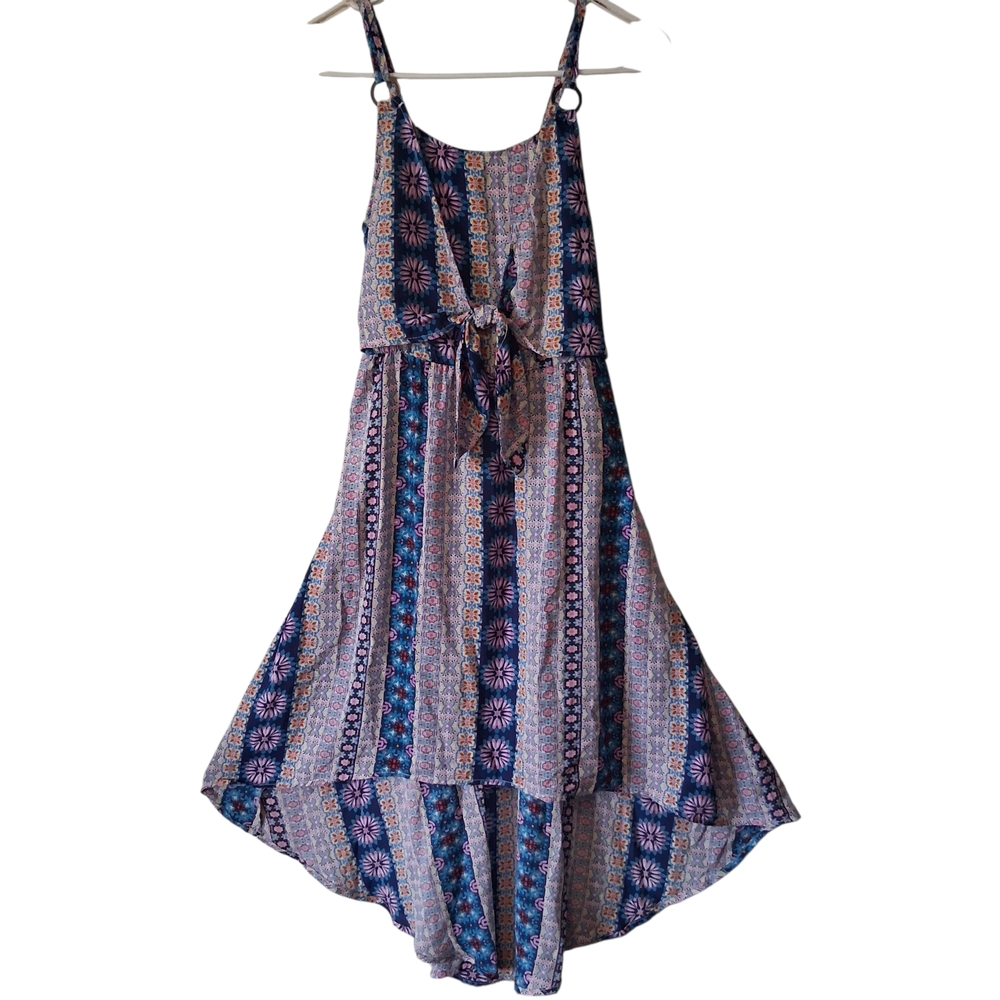 Sequin Hearts Bohemian Multicolored Floral High-Low Sundress Size 12 Girls